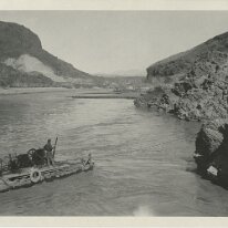 Unidentified ferry crossing the Colorado River. UNLV  Unidentified ferry crossing the Colorado River. Courtesy UNLV