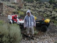 P1010042  Speaking of lonely sheepherders, Luis was prepared for the rain, at least. My rainsuit leaked like a seive.