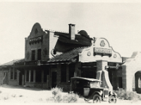 Photograph of the Rhyolite Depot for the Las Vegas and Tonopah Railroad, Rhyolite (Nev.), 1920 Spud Lake Collection courtesy UNLV